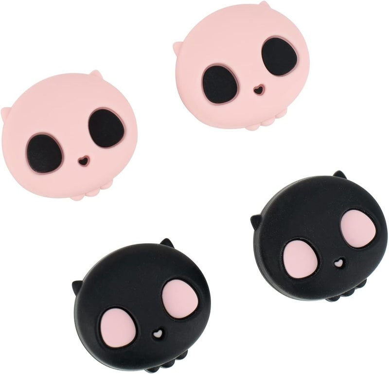 GEEKSHARE Cute Xbox One Controller Thumb Grips, Soft Silicone Thumbsticks Cover Caps Set Compatible with Xbox One Controller, 2 Pair / 4 Pcs - Pink Skull - Image 1
